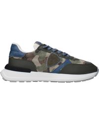 Philippe Model - Sneakers Antibes Herren Stoff grün/hellblaues Pulver - Lyst