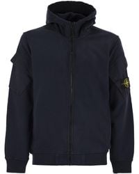 Stone Island - Hoodie Met Zakken Met Rits En Mouw - Lyst