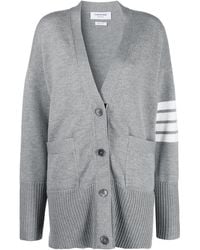 Thom Browne - Cardigan À Détails 4 Bandes Signature - Lyst