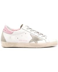 Golden Goose - Super-Star Leather Upper And Heel Suede Star And Spur Cream Sole - Lyst