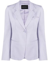 Emporio Armani - Cotton Single Breasted Jacket - Lyst