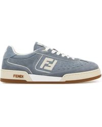 Fendi - Light Denim And Suede Match Sneakers - Lyst