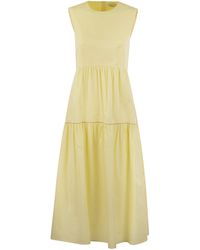 Peserico - Midi Dress In Light Stretch Cotton Satin - Lyst