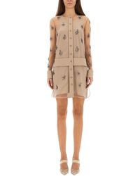 Fendi - Tulen Mini-Jurk - Lyst