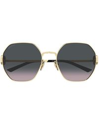 Gucci - Sonnenbrille Gg2046 S 002 Gold/Grau Farbverlauf Frau - Lyst