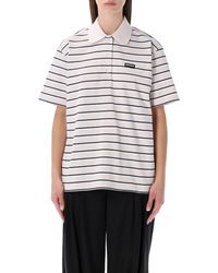 ROTATE BIRGER CHRISTENSEN - Striped Organic-cotton Jersey Polo - Lyst