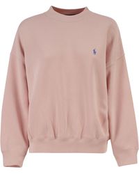 Polo Ralph Lauren - Cotton Blend Sweatshirt With Embroidered Logo - Lyst