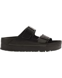 Birkenstock - Arizona Platform Slipper With Leather Buckles - Lyst