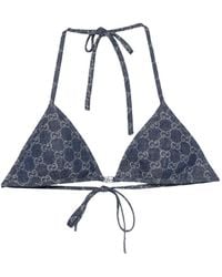 Gucci - Gg Triangle Bikini Top - Lyst