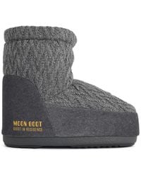 Moonboot - 'Icon Low Nolace Knit' Fabric Boots - Lyst