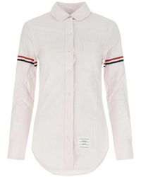 Thom Browne - Classic Button-Down Shirt With Striped Arm Bands - Lyst