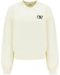 Off-White c/o Virgil Abloh - Off White Crew Neck Sweatshirt Mit Gefährterem Logo - Lyst