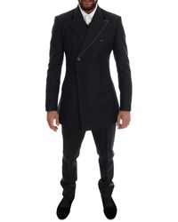 Dolce & Gabbana Gray Wool Double Breasted 3 Piece Suit - Multicolor