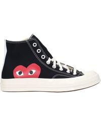 Comme des Garçons - Männer 's Converse -Turnschuhe Stoff schwarz/rot - Lyst