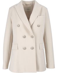 Circolo 1901 - Structured Double-Breasted Fleece Blazer - Lyst
