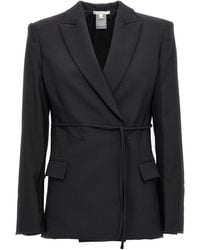 Nensi Dojaka - Double Breast Drawstring Blazer Jacket - Lyst