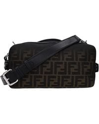 Fendi - Borse A Mano Siesta Uomo Tessuto Marrone/Nero - Lyst