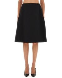 McQueen - Flared Midi Skirt - Lyst