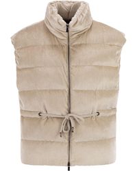 Peserico - Down And Viscose Velvet Waistcoat - Lyst