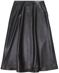 Balenciaga - Leather A-Line Midi Skirt - Lyst