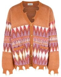 Laneus - Multi Wool Blend Cardigan - Lyst