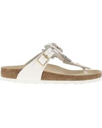 Birkenstock - Gizeh Flowers – Natural Leather Thong Sandal With Floral Appliqués - Lyst