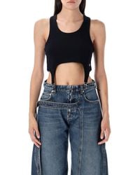 Jean Paul Gaultier - Ribbed "Lingerie" Crop Top - Lyst
