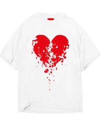 Vision Of Super - T Shirt Broken Heart Bianca - Lyst