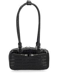 Self-Portrait - Croc-Embossed Mini Shoulder Bag - Lyst