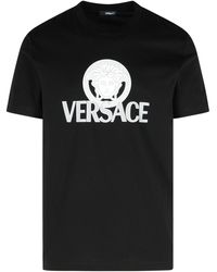 Versace - Zwart Katoenen T -shirt - Lyst