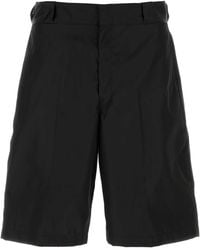 Prada - Black Re-nylon Bermuda Shorts - Lyst