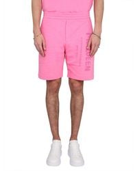 McQueen - Logo Cotton Shorts - Lyst