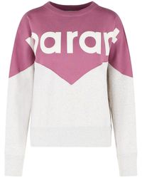 Isabel Marant - 'Houston' Cotton Sweatshirt With 'Millyny' 'Mauve Mist' Logo - Lyst