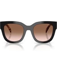 Prada - Zonnebril Prc04 S 28 F90 P Zwart/bruin Gradiënt Dames - Lyst