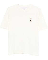 Maison Kitsuné - T-Shirt Met Borduurwerk - Lyst