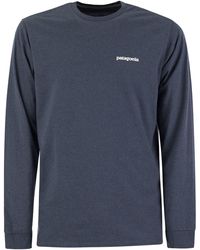 Patagonia - T -shirt Met Logo Lange Mouwen - Lyst