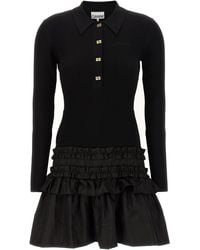 Ganni - 'melange Rib Breit Mini' -jurk - Lyst