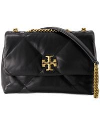 Tory Burch - Kira Diamond Quilt kleiner Cabrio -Tasche e Leder schwarz - Lyst