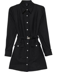 A.P.C. - Buttoned Belted Mini Shirt Dress - Lyst
