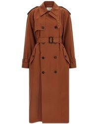 Saint Laurent - Cotton And Silk Trench Coat - Lyst