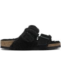 Birkenstock - "Arizona" Split Shearl Teddy Suede Leather Slippers - Lyst