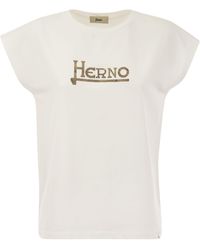 Herno - Camiseta de enclavamiento de algodón - Lyst