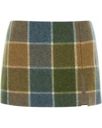 Miu Miu - Embroidered Wool Mini Skirt - Lyst