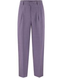 PT Torino - Daisy Viscose And Linen Trousers - Lyst