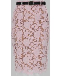Self-Portrait - Skirt Lace Midi Polyester - Lyst