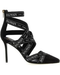 Balmain - Couture Ribbon-Print Decollete Nero-Donna - Lyst