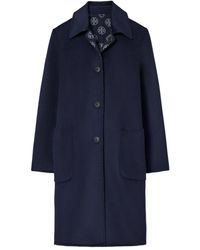 Tory Burch - Wollen Jas Met Monogram Jacquard - Lyst