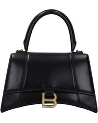 Balenciaga - Borse A Mano Hourglass Donna Pelle Nero - Lyst