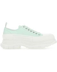 McQueen - Sea Leather Tread Slick Sneakers - Lyst