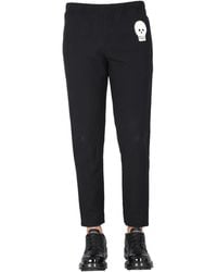 McQueen - jogging Pants With Embroidered Skull - Lyst